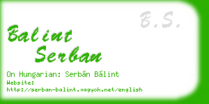 balint serban business card