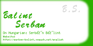 balint serban business card